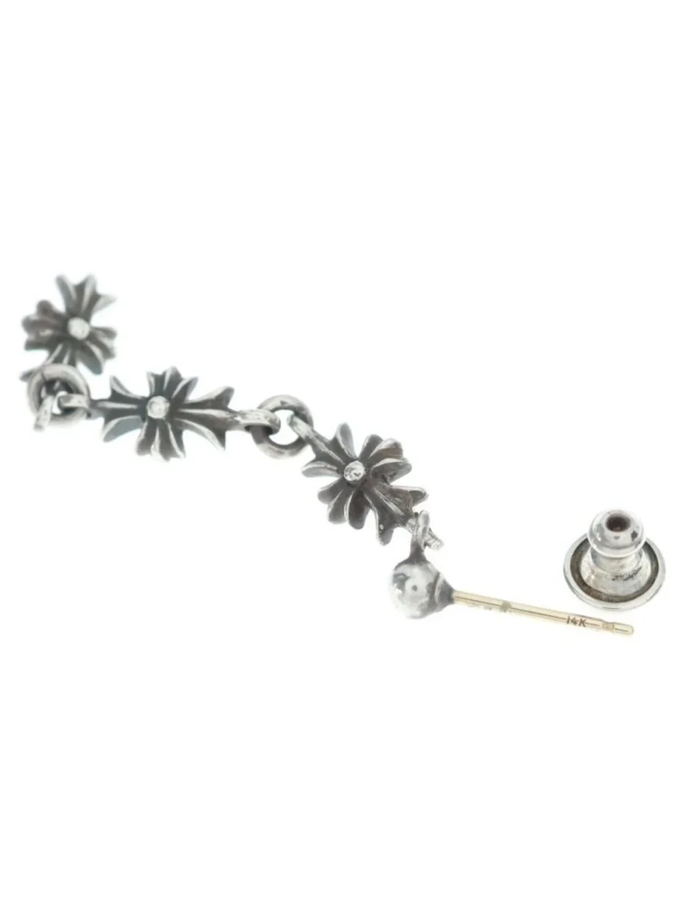 Chrome Hearts Tiny CH Pls 3 Ech Plus 3 Drop Earrings Silver